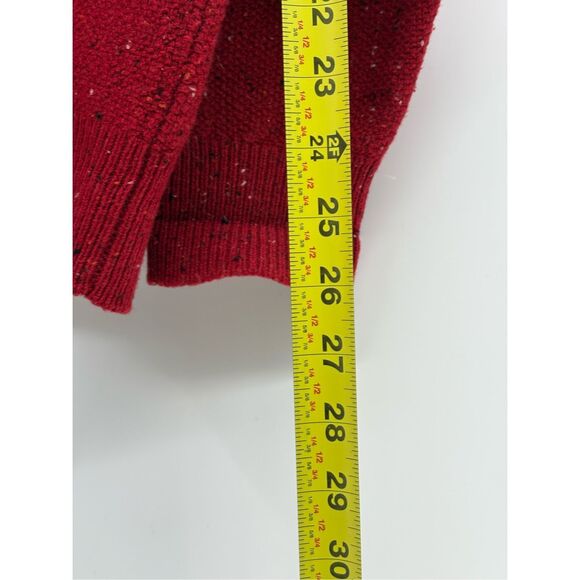 Jos A Bank‎ Sweater 1/4 Zip Men Large Red Speckled Mock Neck Pullover Wool Blend - Picture 7 of 9